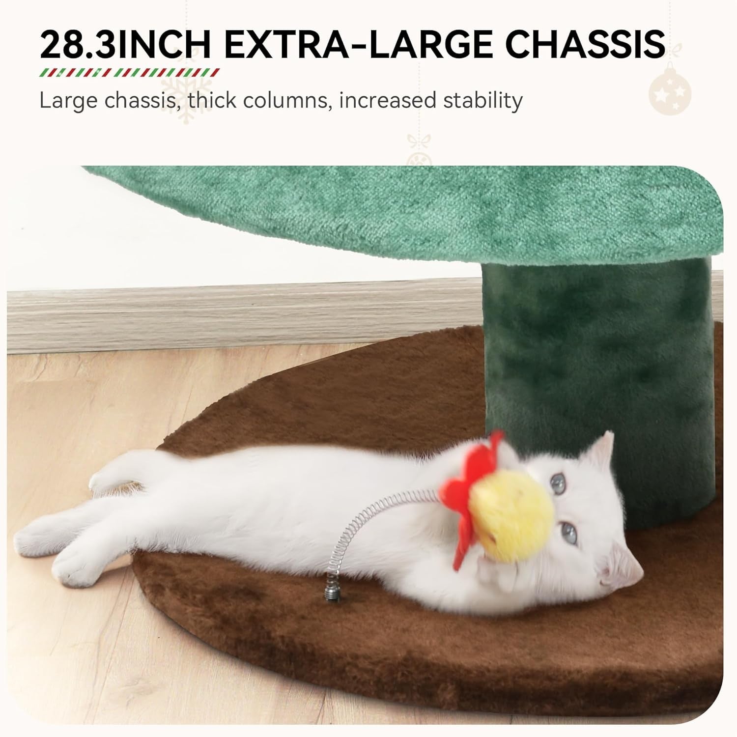 Christmas Cat Tree Tower Indoor with 2 Cat Houses Multi-Level Climber 160cm