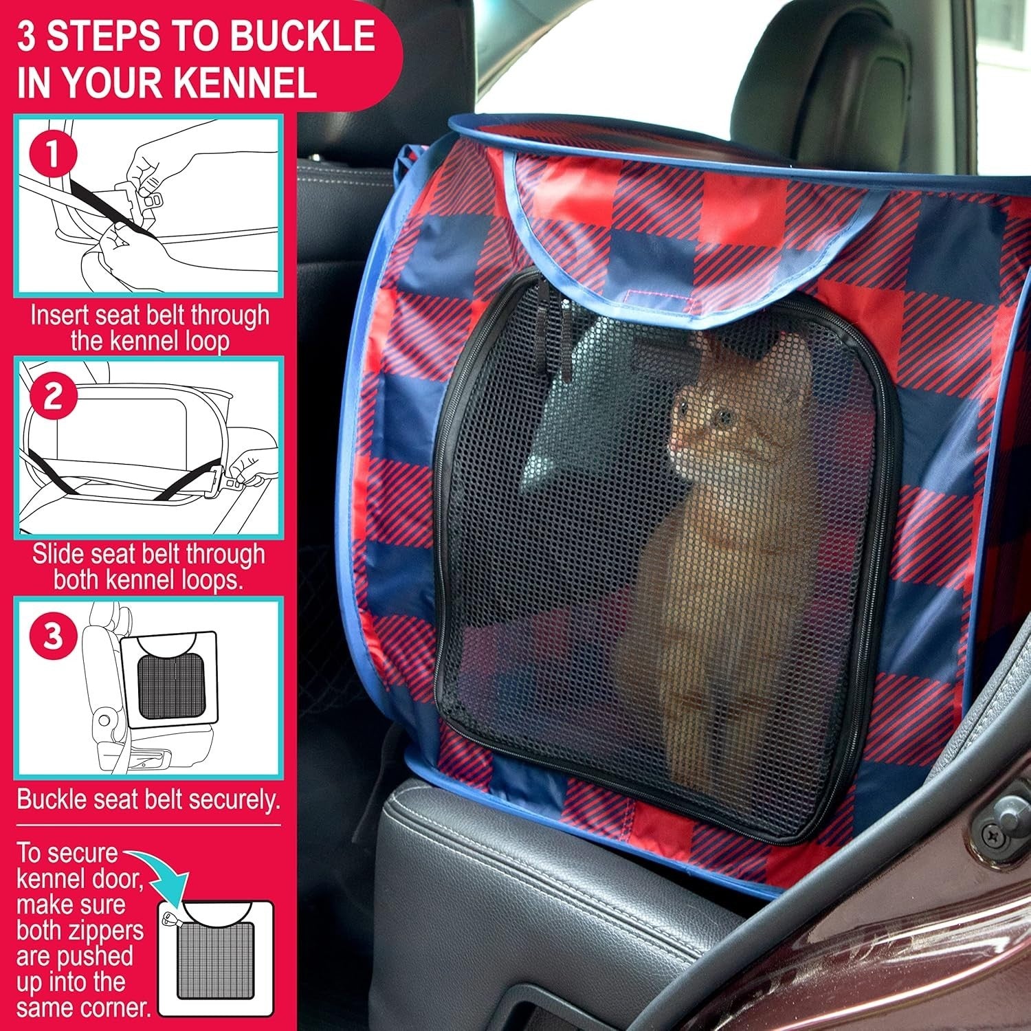Portable Cat & Dog Travel Kennel Crate w/ Pad | Waterproof, Foldable, 80cm