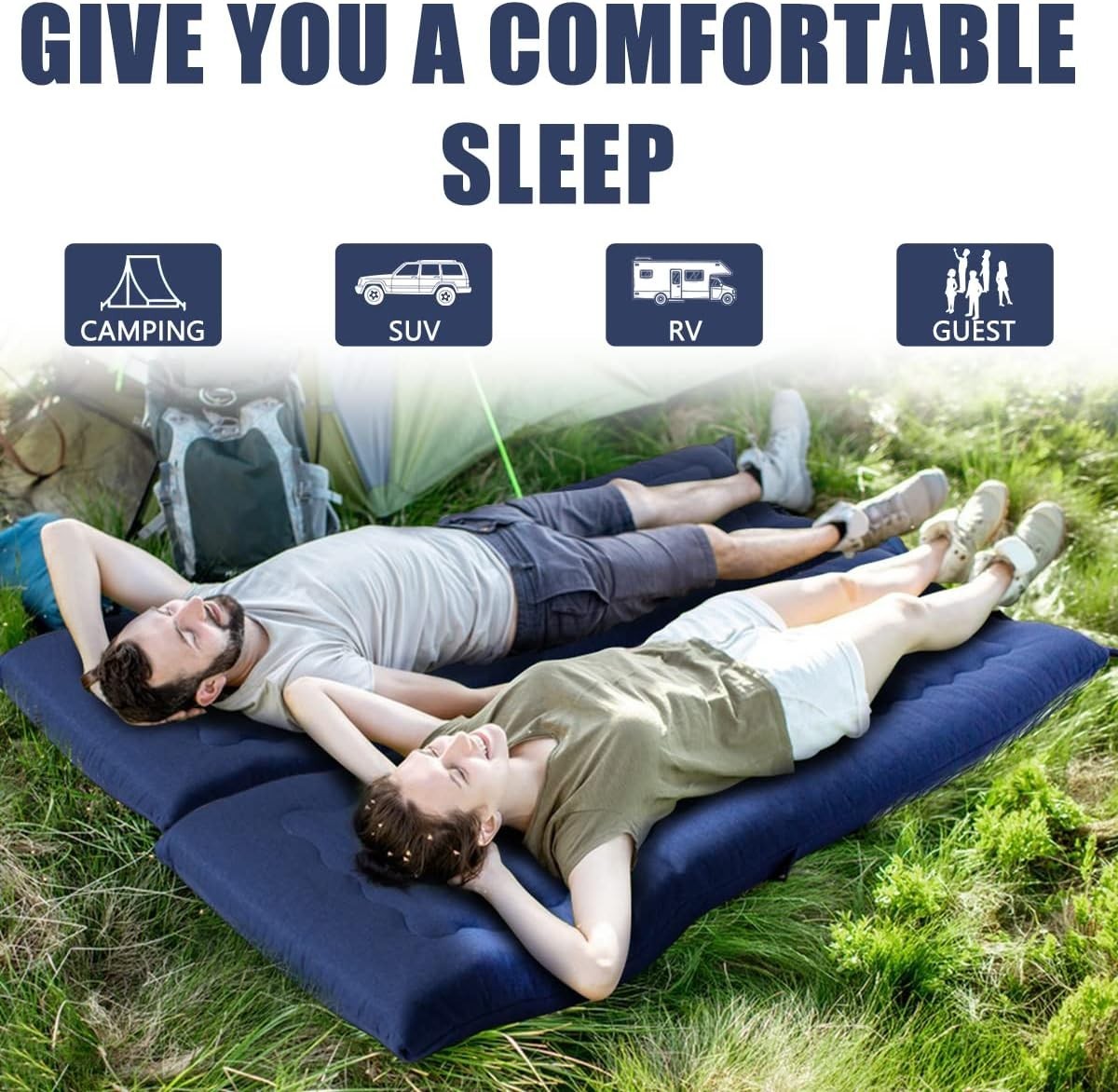 Foldable Futon Mattress Single Waterproof Foam Pad for Indoor Outdoor Use