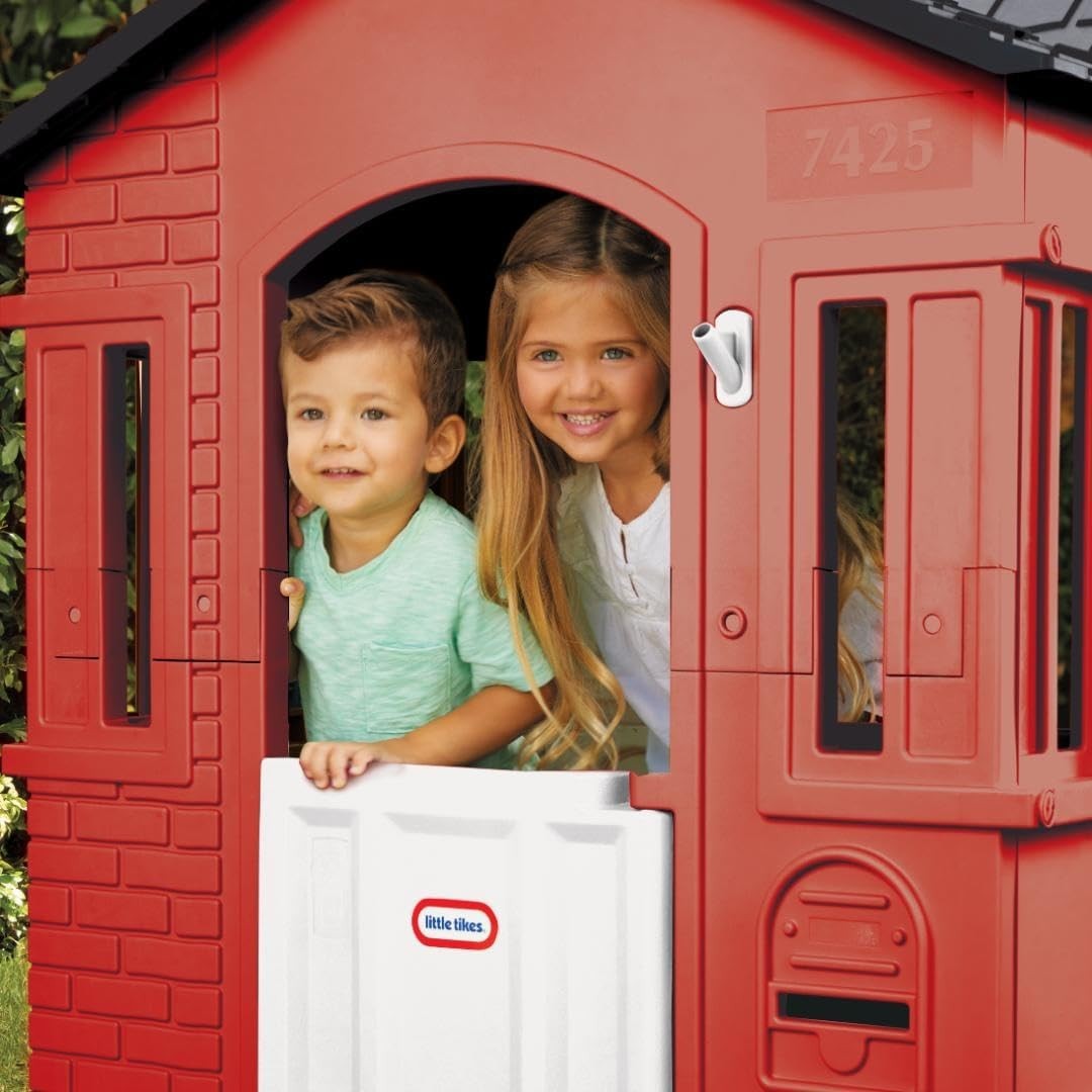 Kids Cottage Playhouse Red Indoor Outdoor Plastic House Age 2+