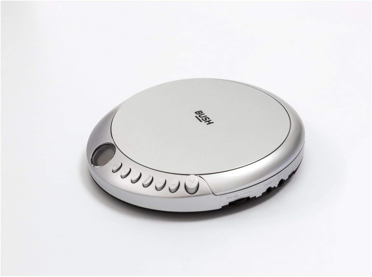 Portable Jog Proof CD Player Silver Compact Personal Music Player AUX