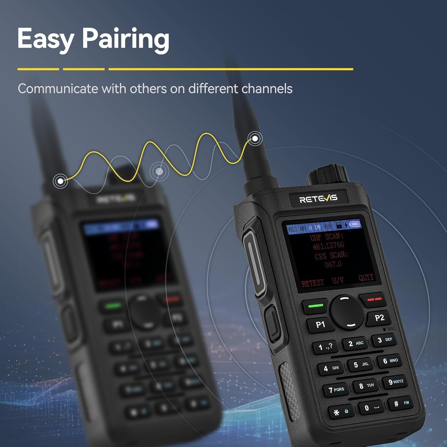 Dual Band Walkie Talkie 5W Long Range AI Noise Reduction Type-C Radio