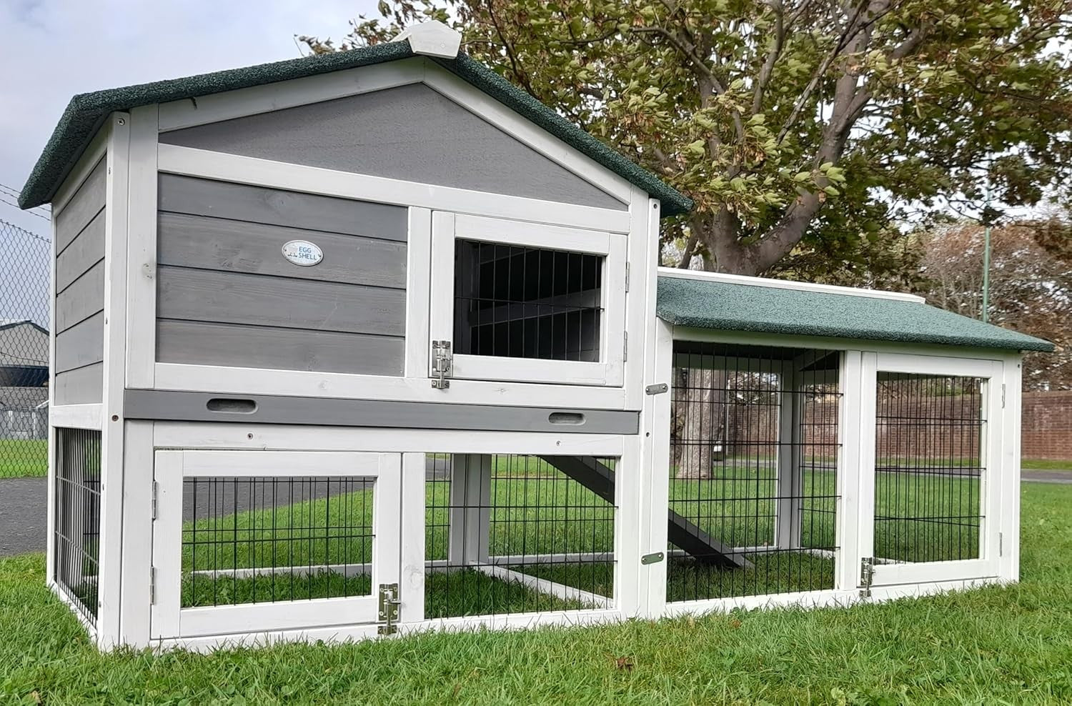Extra Large Rabbit Hutch with Run Outdoor 2 Tier Night Shutter Secure