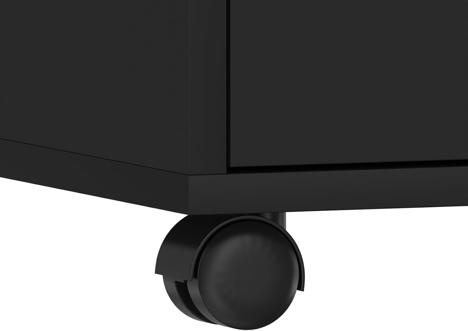 Black Locking Rolling Desk Pedestal 3 Drawer Under Desk File Cabinet