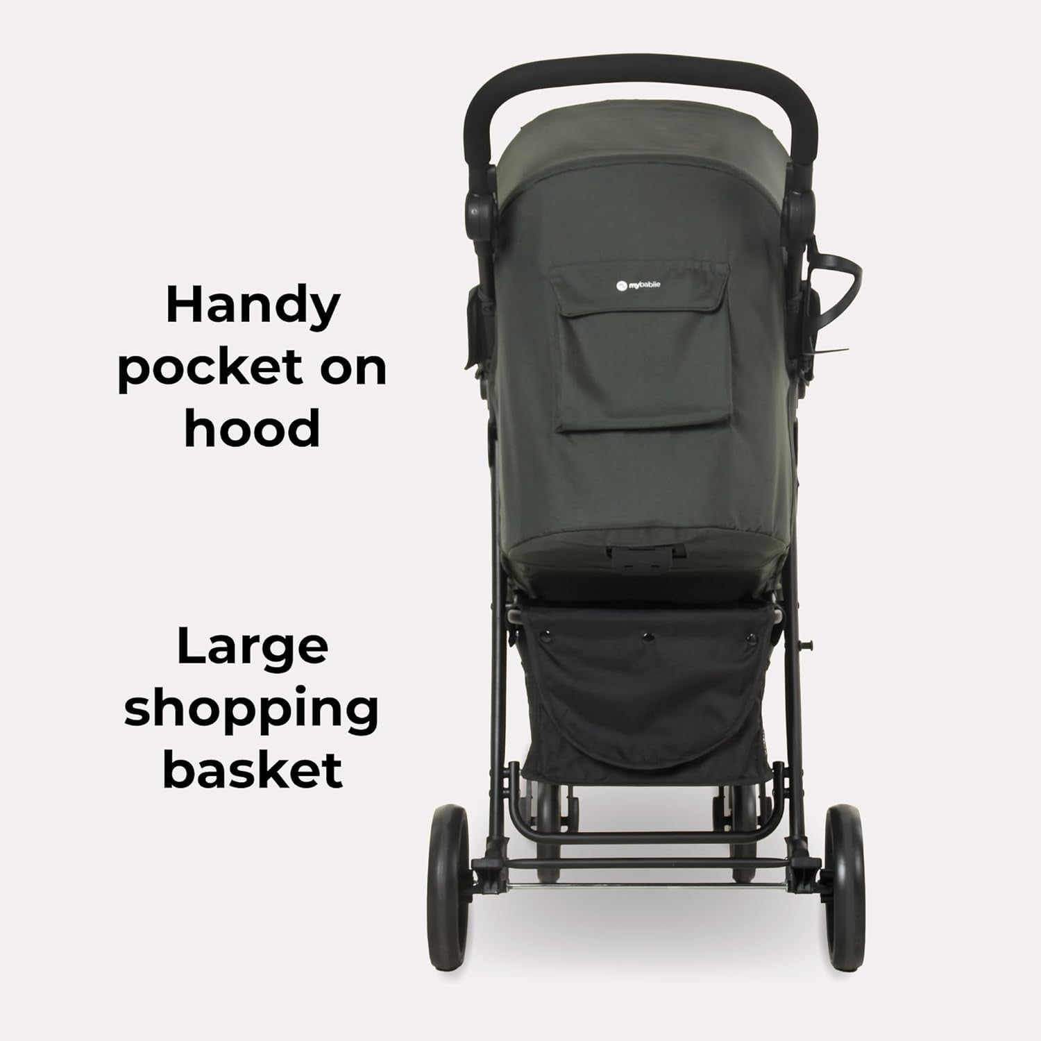 Forest Green Baby Pushchair Easy Fold Stroller Adjustable Handle Birth to 4Y
