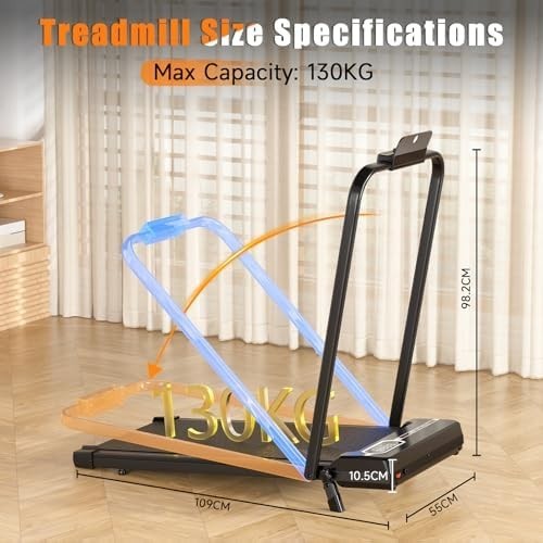 Foldable 7% Incline Walking Pad Treadmill 1-8KM/H Under Desk Home Gym