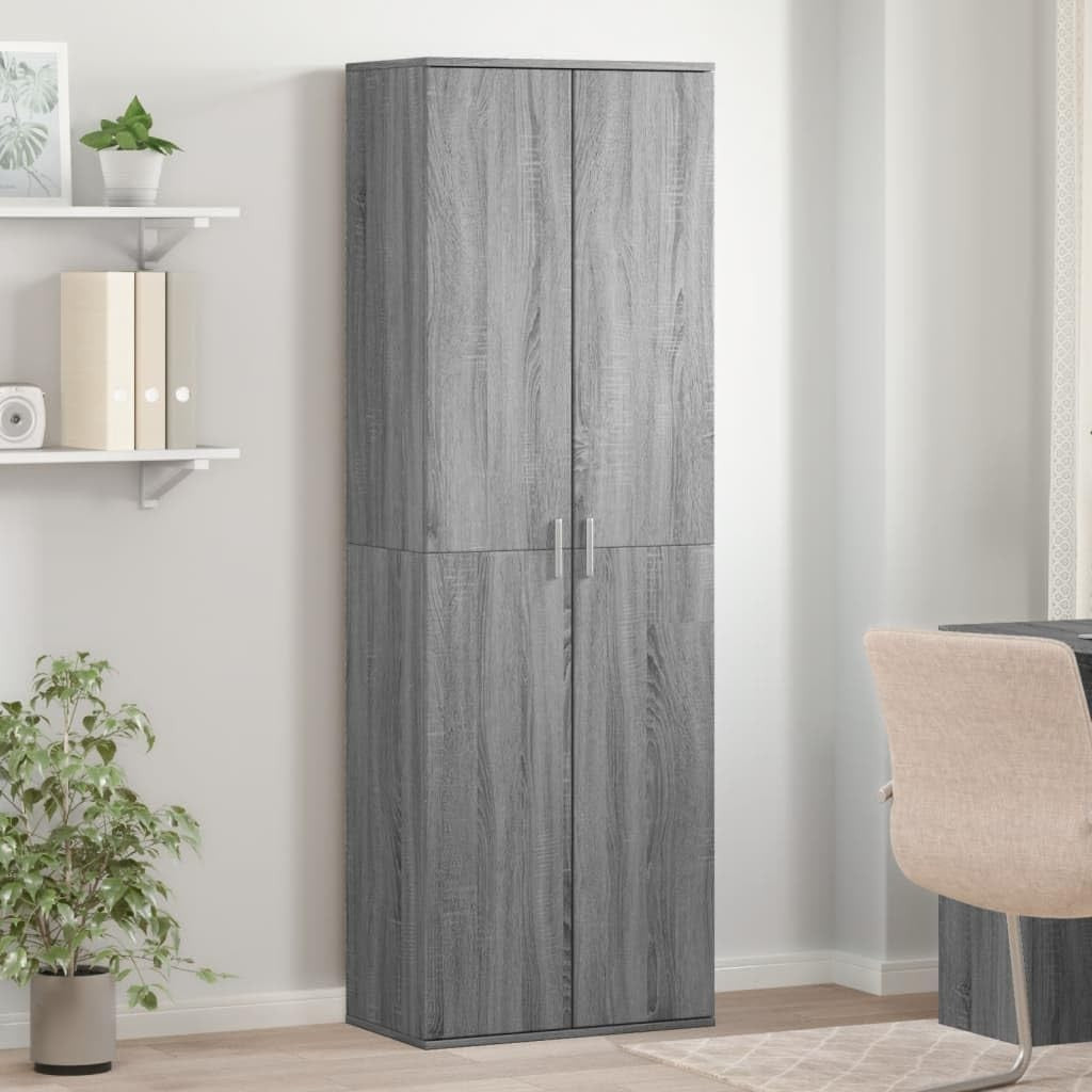 Grey Sonoma Tall Storage Cabinet 60x35x180cm – Modern 2-Door Cupboard