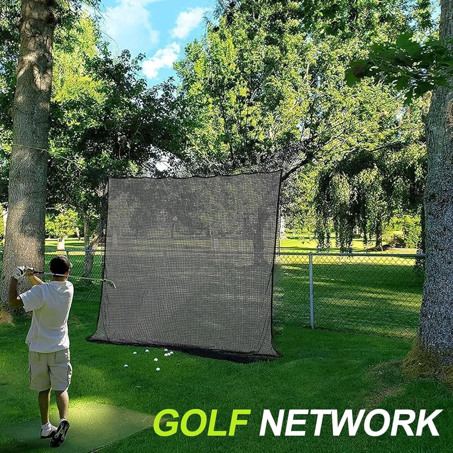 3x3m Golf Training Net Indoor Outdoor Swing Practice Cage
