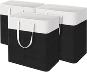 100L Large Laundry Hamper with Handles Foldable Clothes Storage Basket Grey
