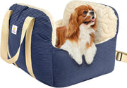Memory Foam Dog Car Booster Seat Pet Travel Bed Safety Leash 25lb