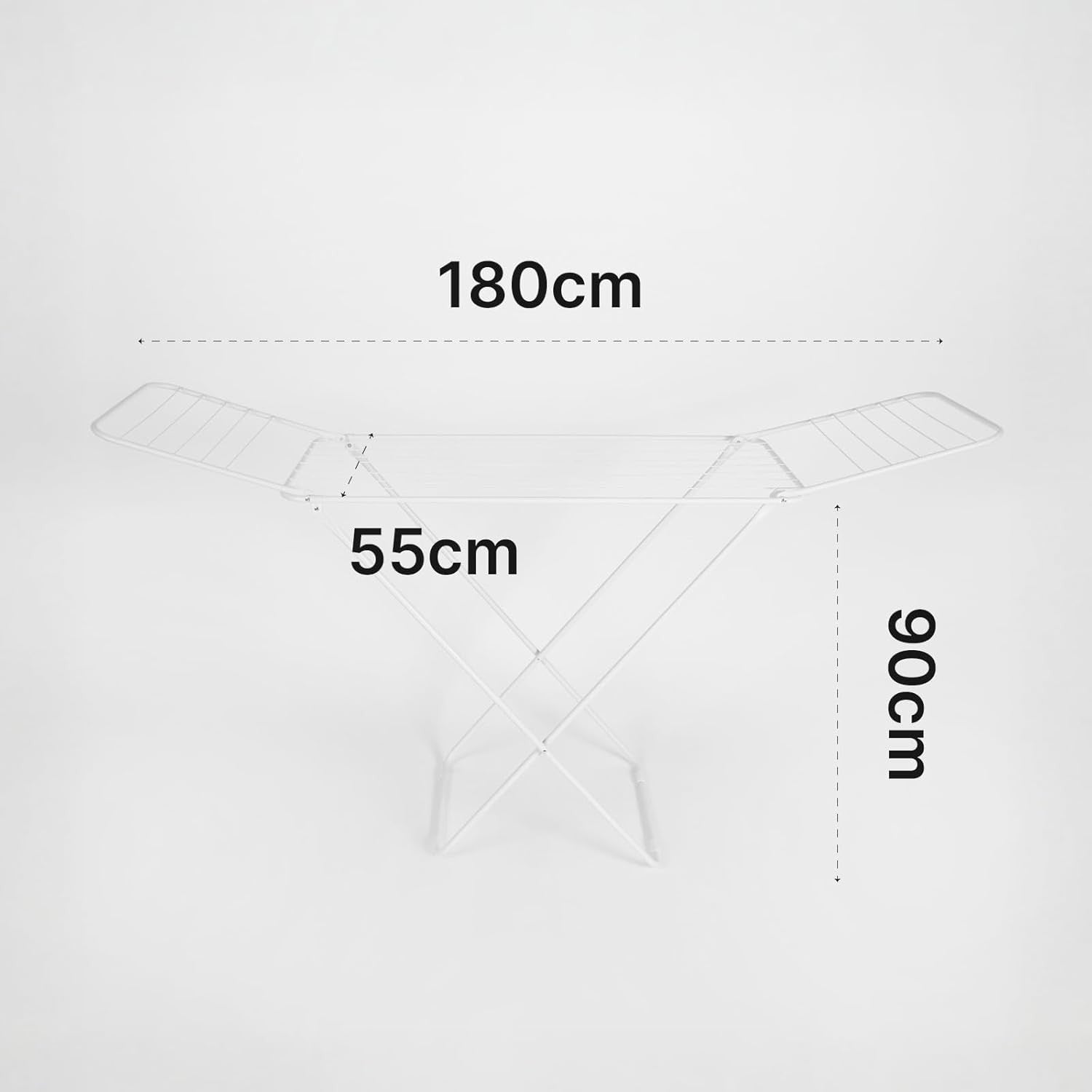 Clothes Airer Dryer 18m Folding Winged Rack Stainless Steel Space Saving Indoor