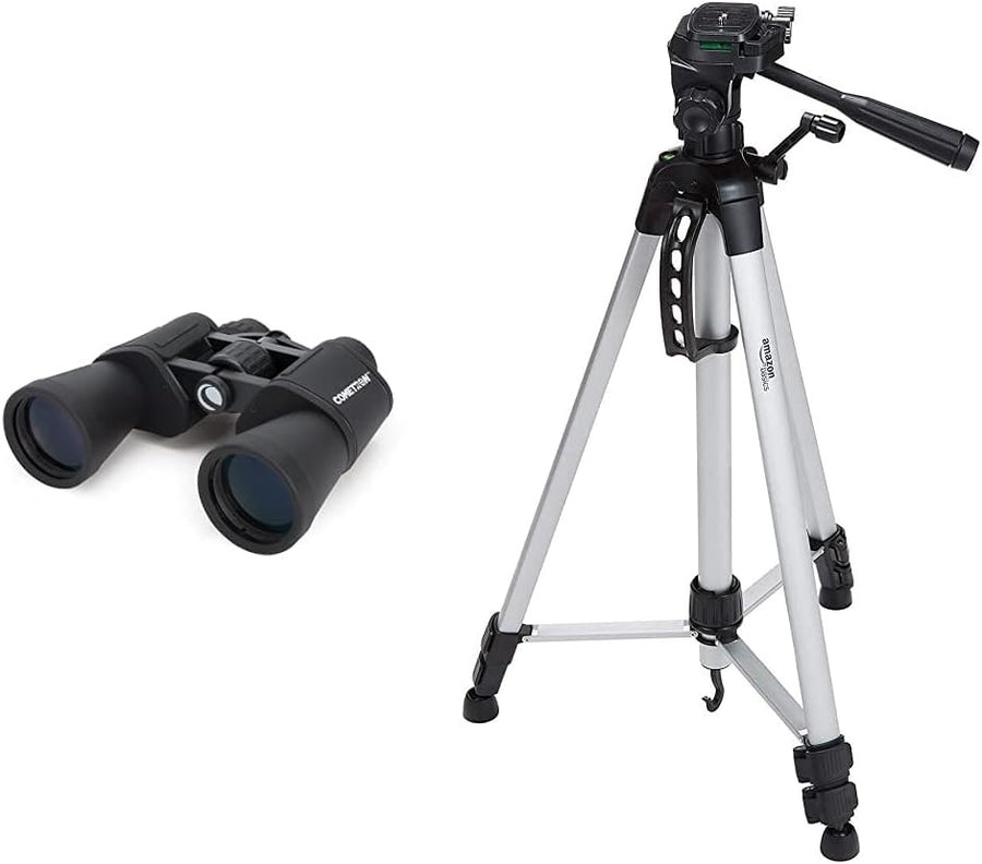 7x50 HD Porro Prism Binoculars with 60" Tripod for Stargazing & Outdoors