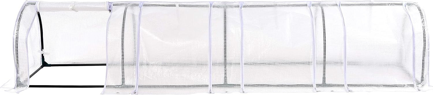 Polytunnel Greenhouse 4 Section with Reinforced PE Mesh Cover & Steel Frame