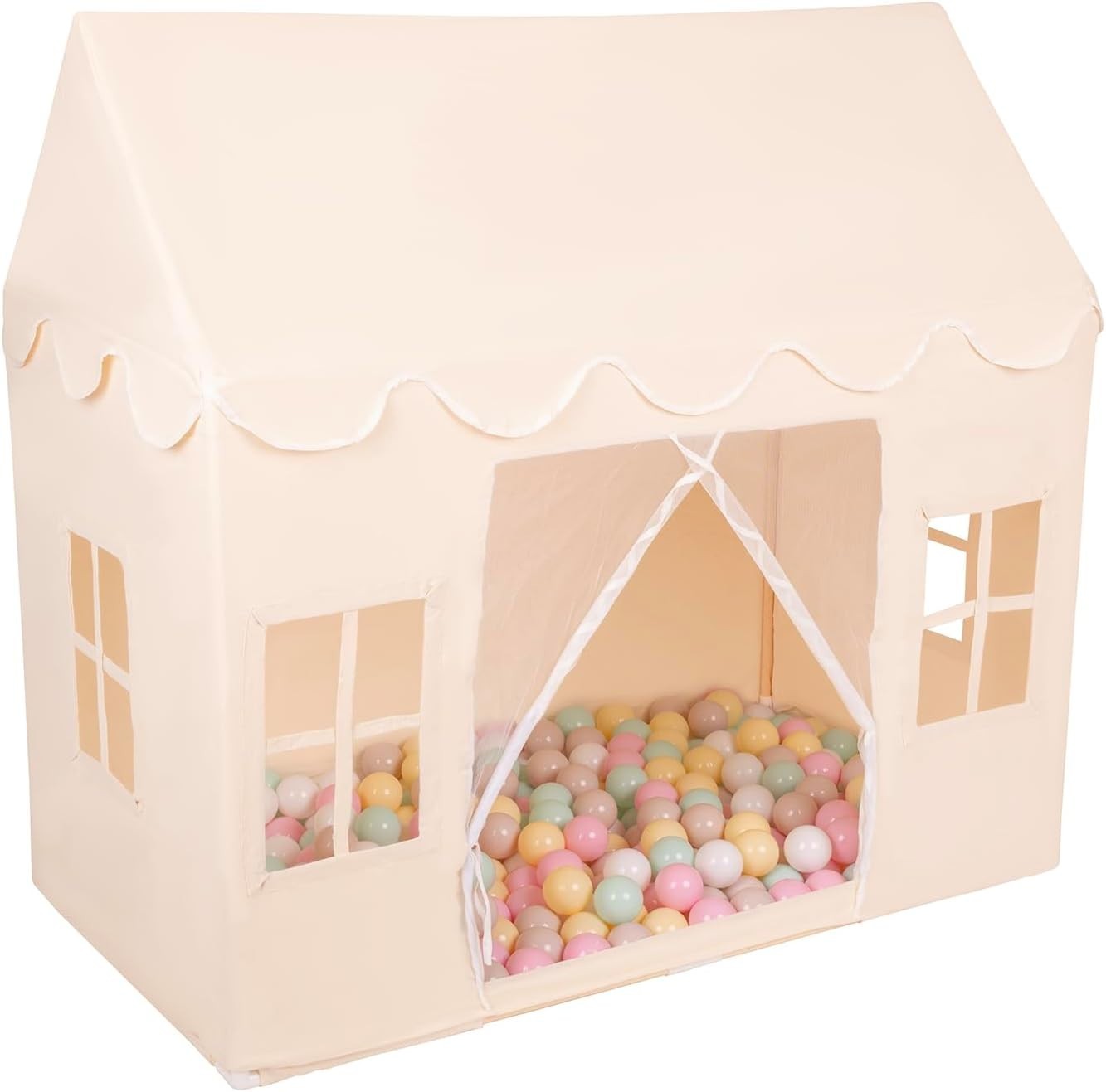 Kids Cotton Play Tent w 400 Balls Foldable Indoor Outdoor Playhouse