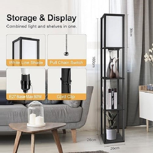 Floor Lamp Shelf Remote Dimmable LED Charging 4 Colour Light