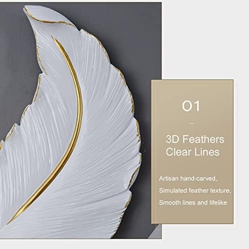 LED Feather Wall Decor Modern Lighted Sculpture Bedroom Wall Art