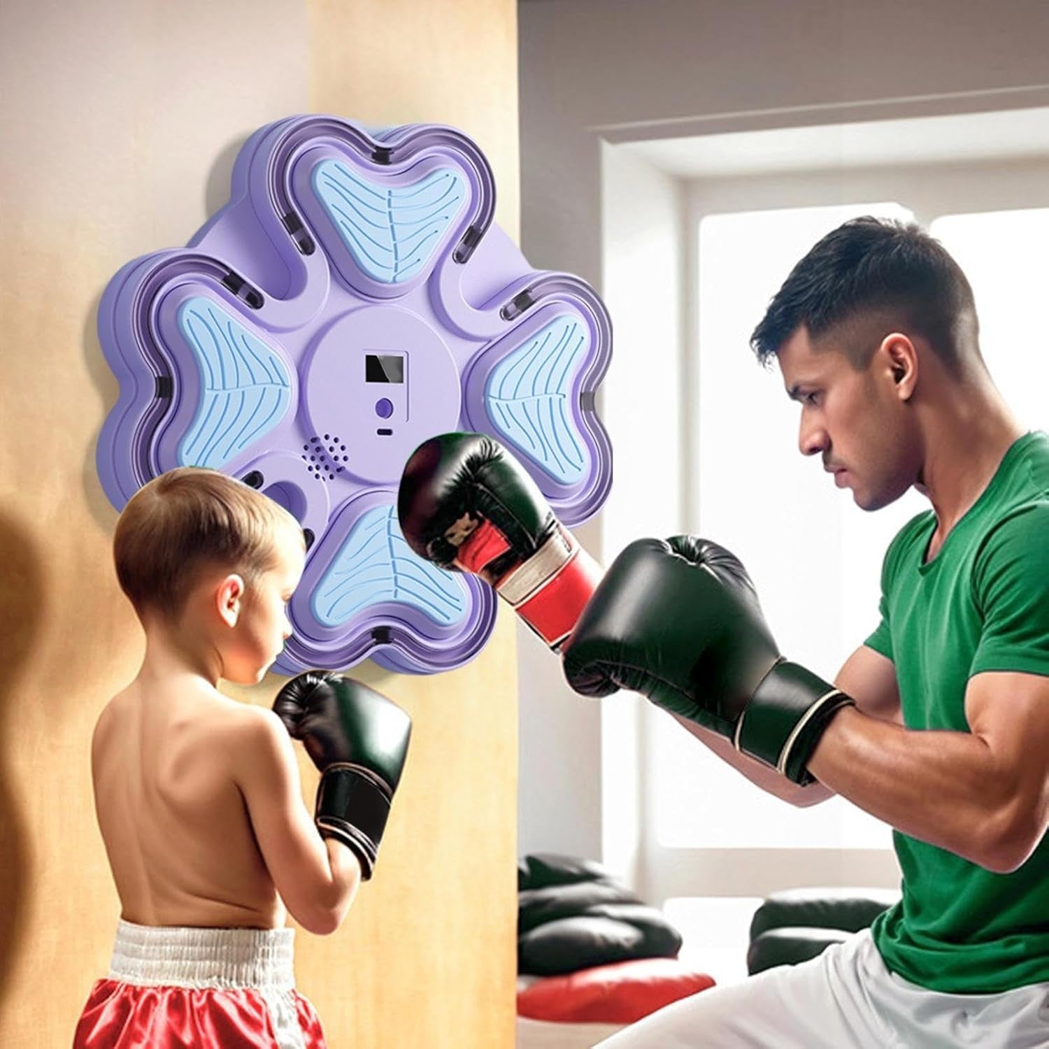 Wall Boxing Machine Purple Punch Trainer Home Gym Reaction Target Kids