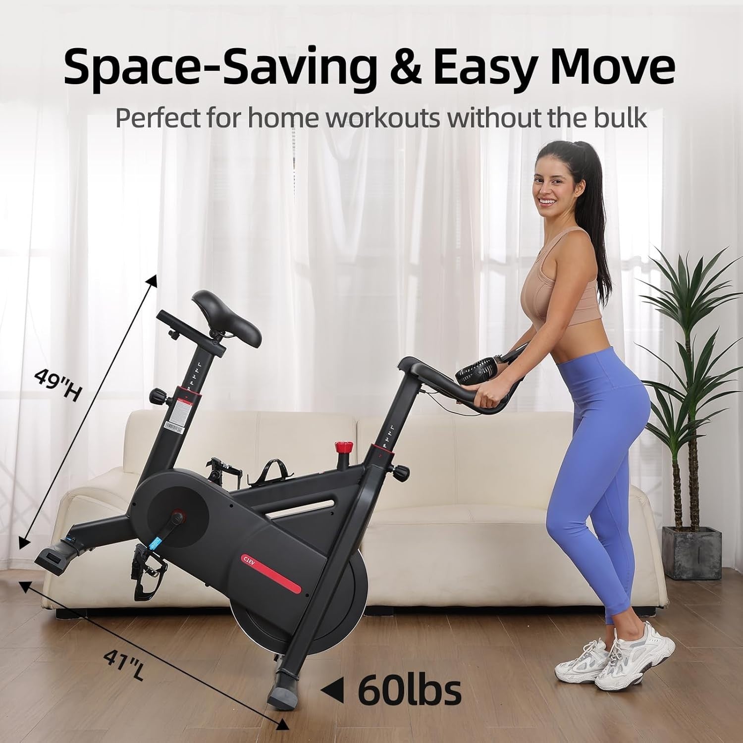 Silent Magnetic Spin Bike w/ App, Self-Powered, LED Feedback, 300lb Capacity
