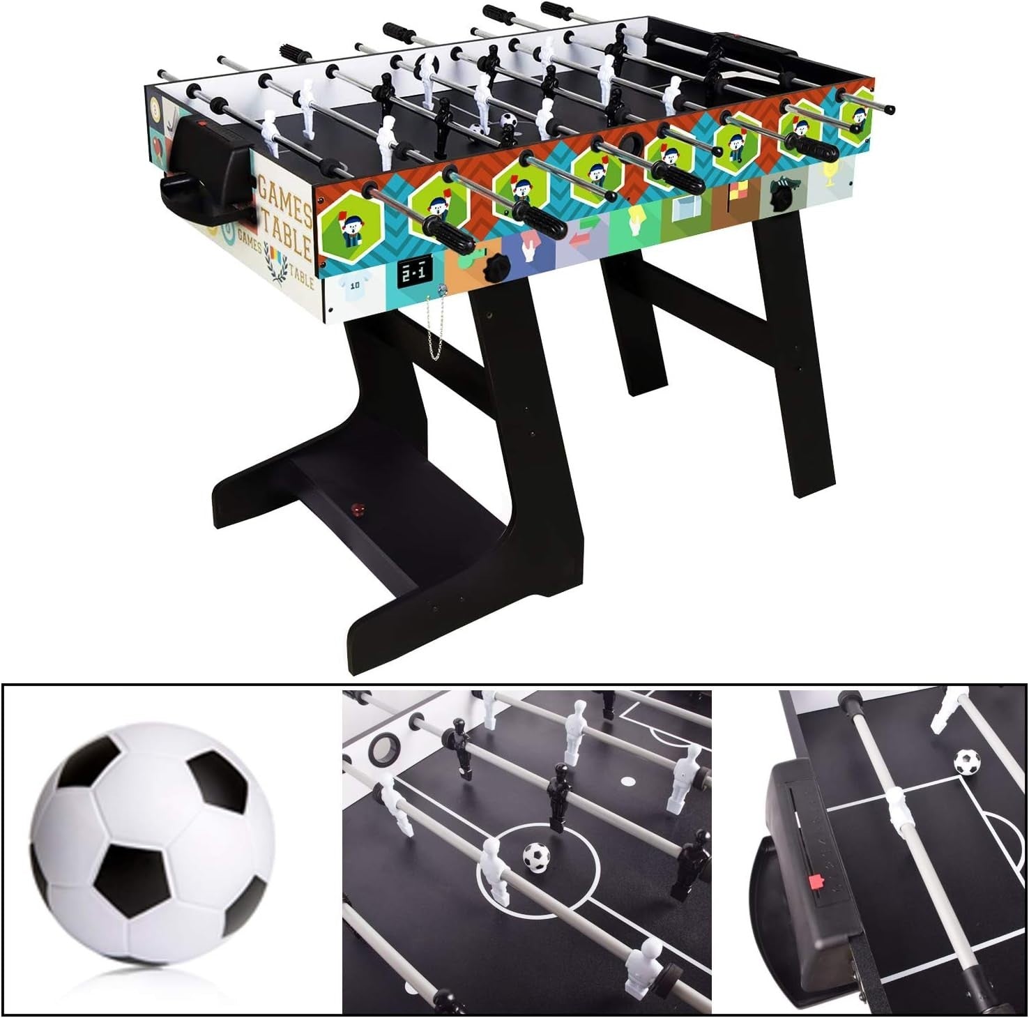 4ft Folding Multi Game Table Pool Foosball Hockey Tennis Set