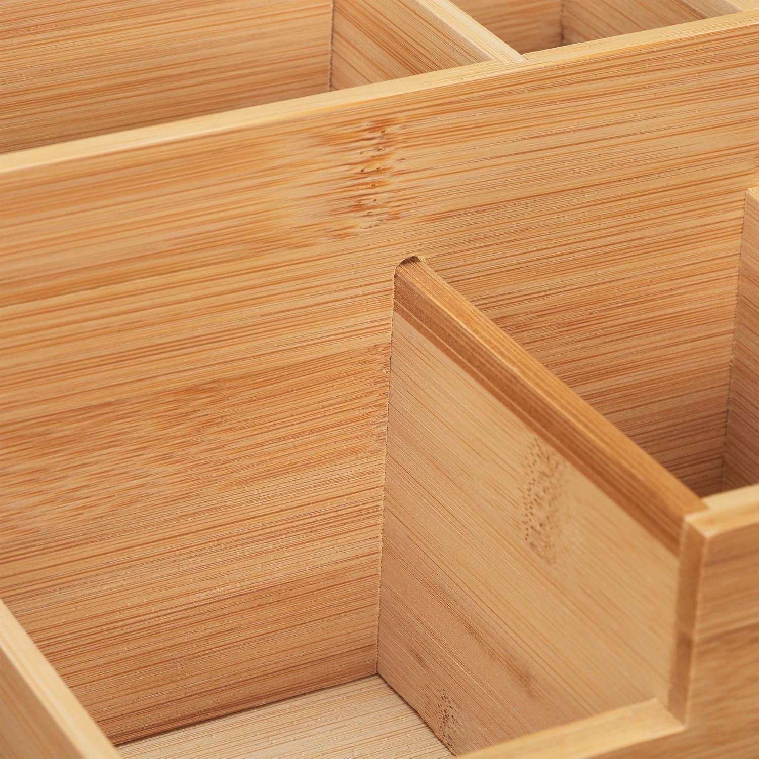 Bamboo Desk Organiser with 7 Compartments, Pen & Letter Storage