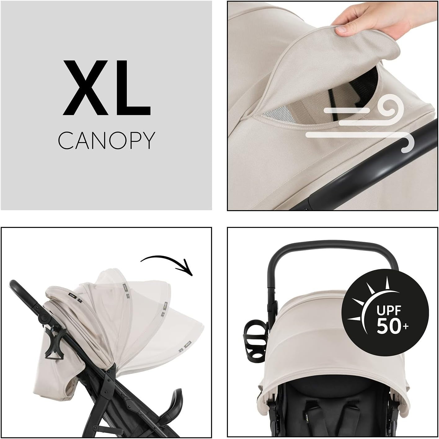 All Terrain Baby Pushchair Rubber Wheels One Hand Fold Recline 22kg