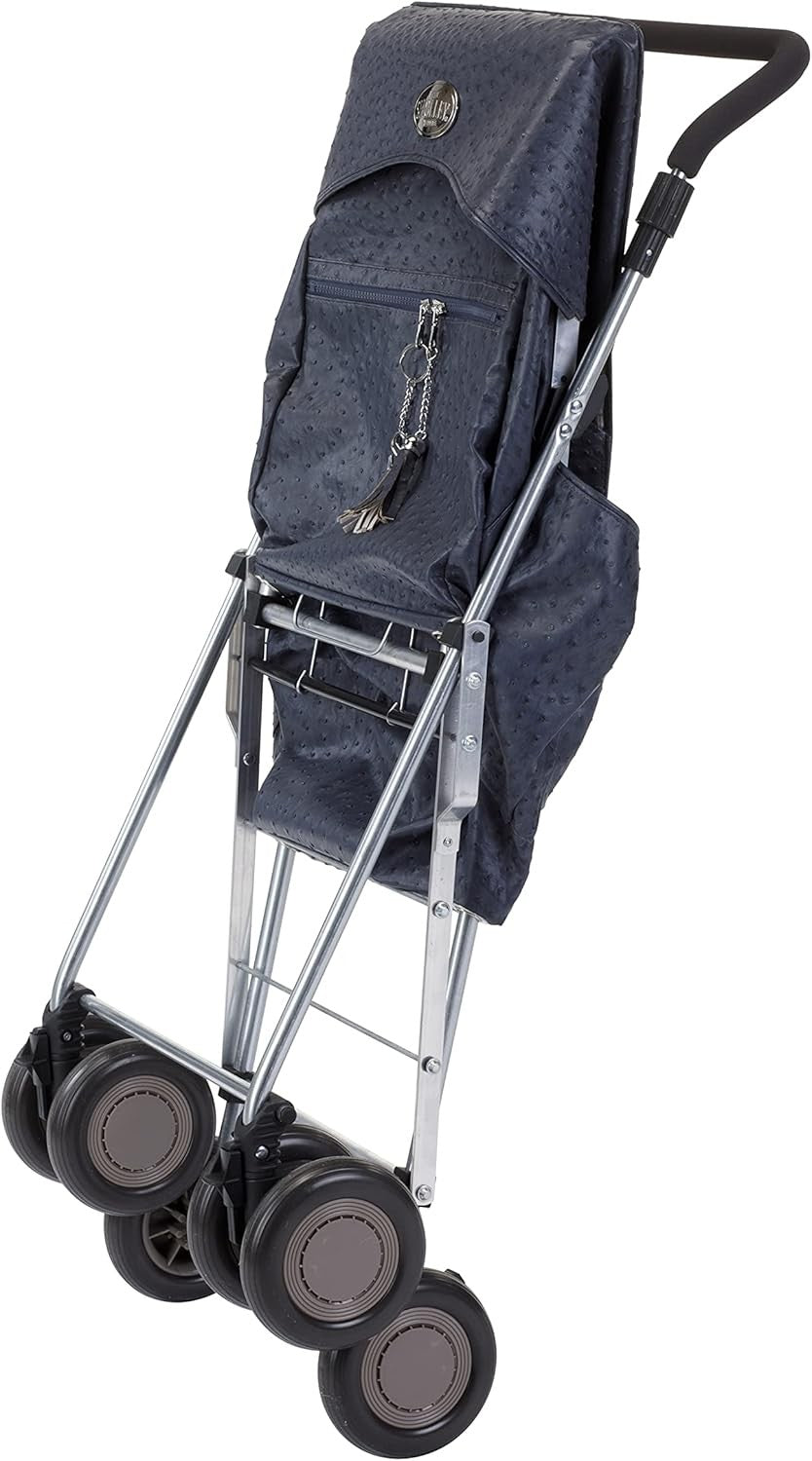 4 Wheel Shopping Trolley Push Cart Stable Foldable Walking Aid Lightweight