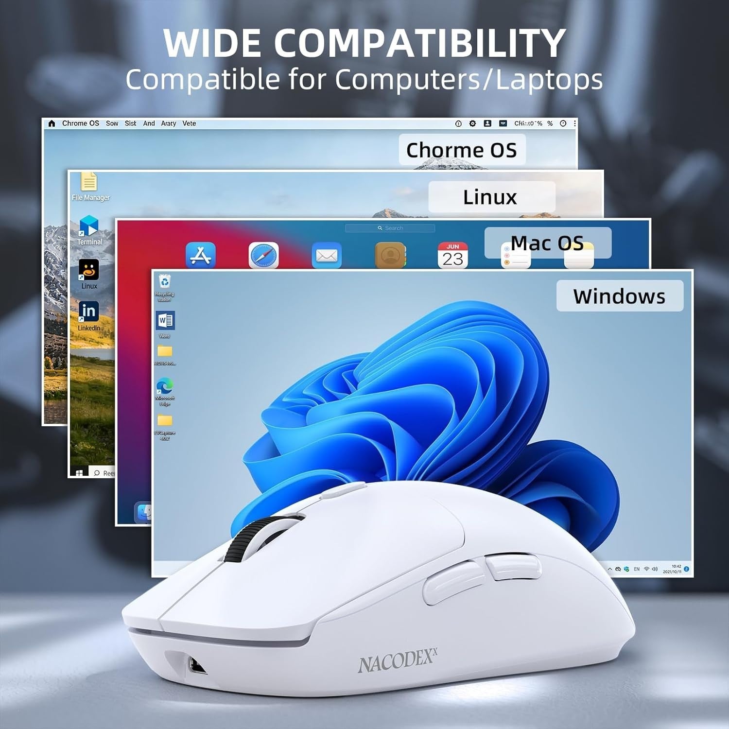 Wireless Gaming Mouse 12800 DPI 67g Ultra Lightweight BT 2.4G USB-C
