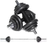 Adjustable Dumbbell Barbell Set 20kg–50kg Cast Iron Home Gym Weights