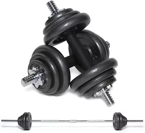 Adjustable Dumbbell Barbell Set 20kg–50kg Cast Iron Home Gym Weights