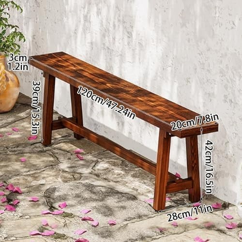 Rustic Farmhouse Wooden Bench – Entryway, Dining & Bedroom Seating 120x28x42cm