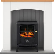 Electric Fireplace Suite Log Stove Heater 2kW Remote LED Flame Effect