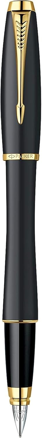 Urban Black Gold Trim Fountain Pen Medium Blue Ink