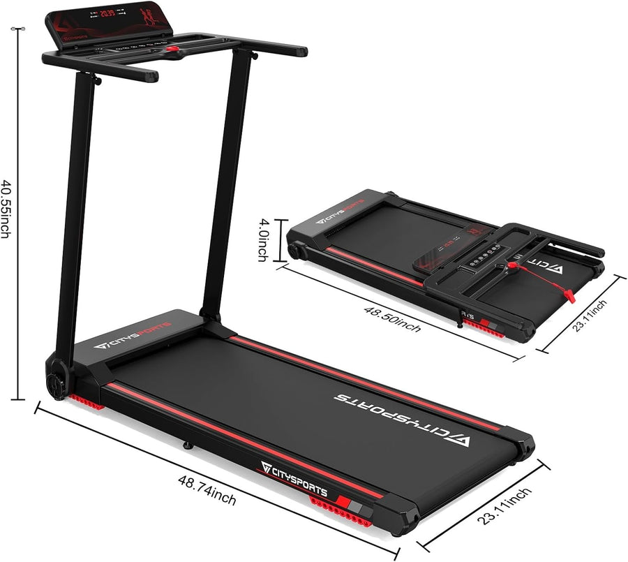 Foldable Electric Treadmill Home Walking Running Machine Bluetooth 2HP