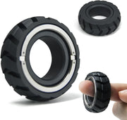 Black Mechanical Fidget Ring 2in1 Spinner Clicker Stress EDC