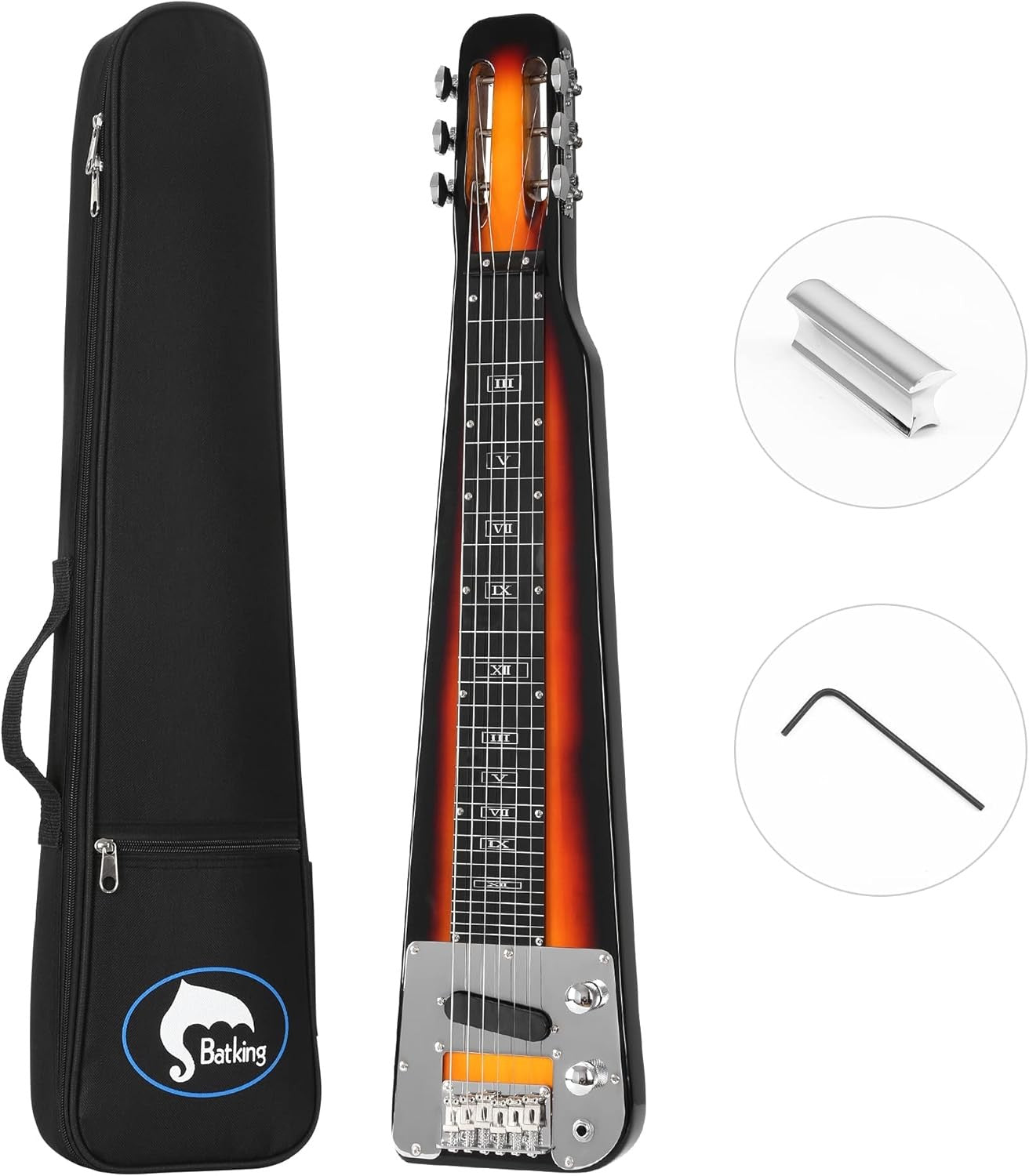 Lap Steel Guitar 6 String Electric Slide Full Size Sunburst