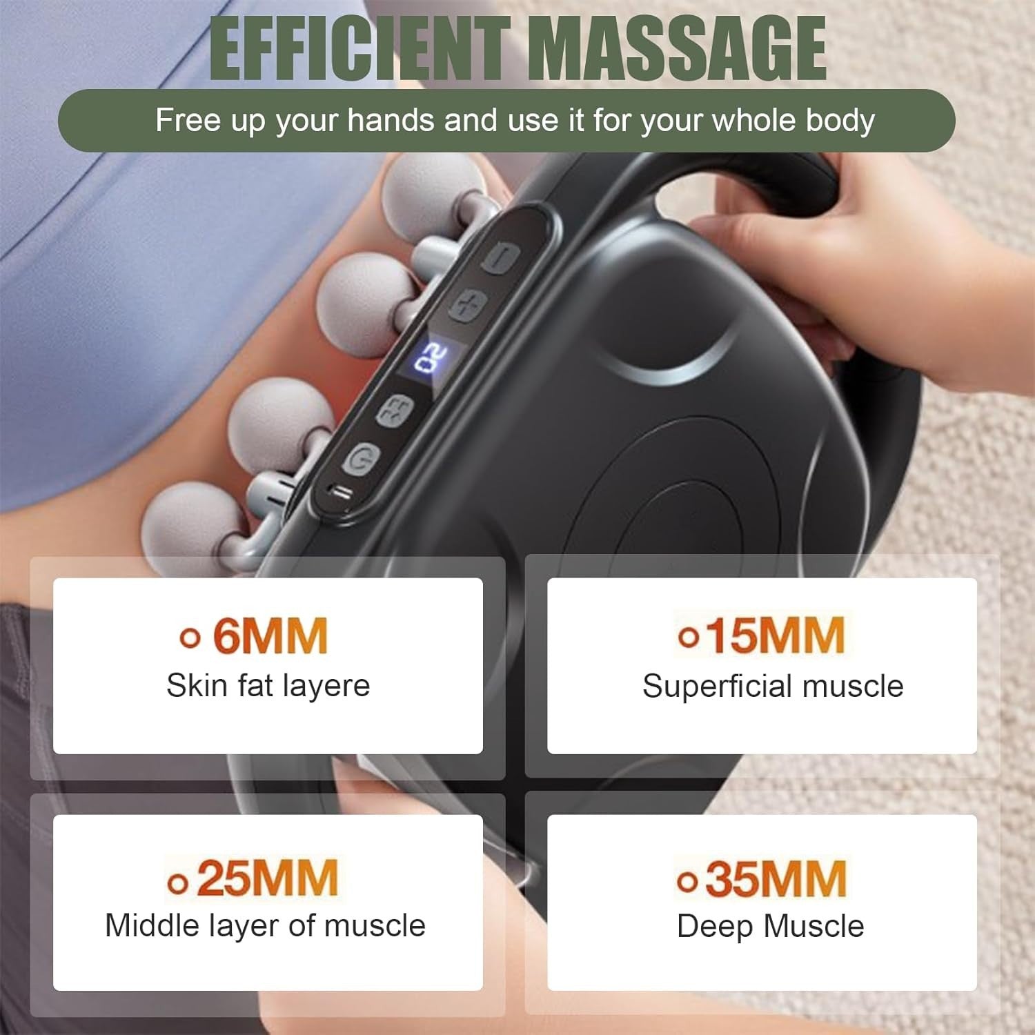 8 Head Deep Tissue Massage Gun Handheld Electric Muscle Massager Rechargeable