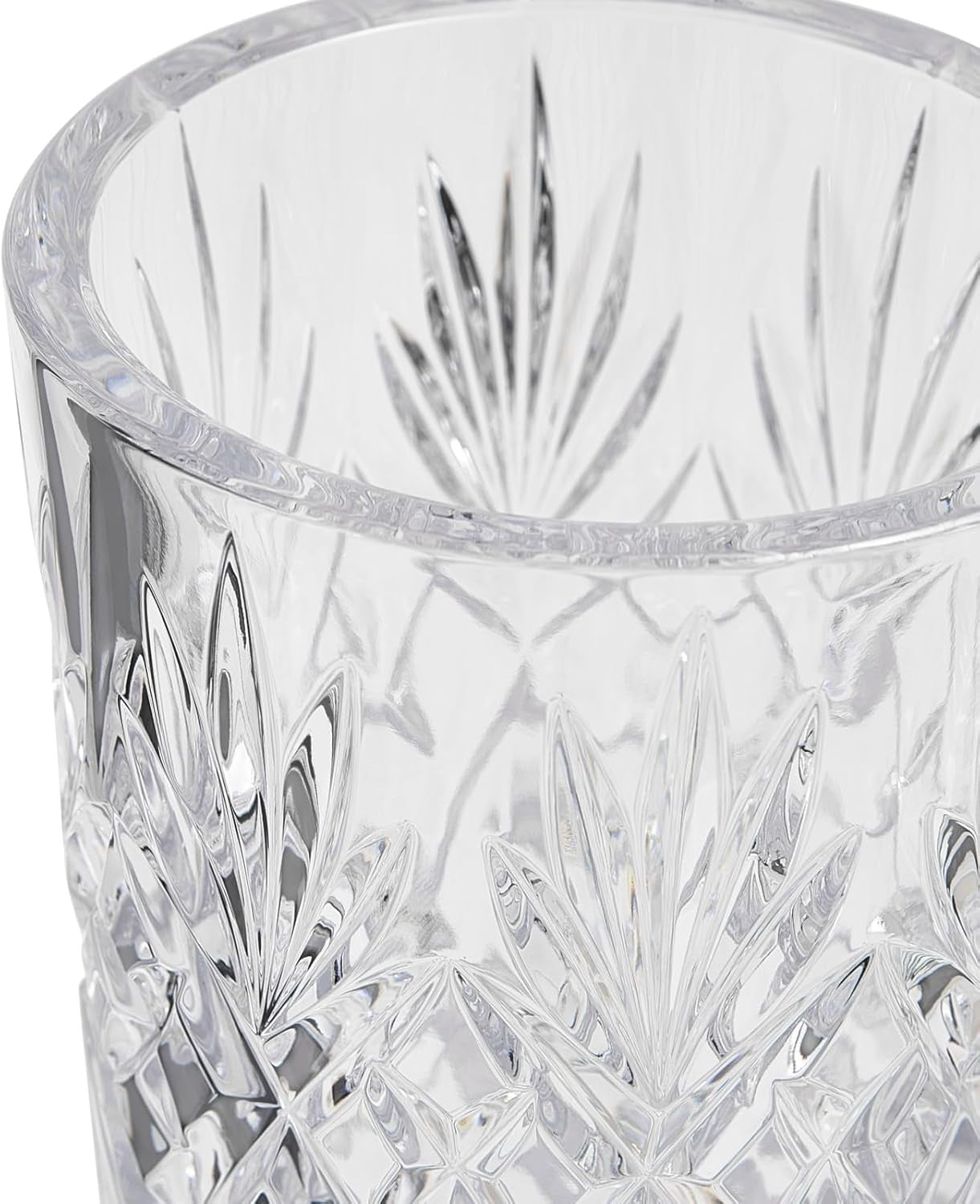 Crystal Glass Flower Vase 25cm Diamond Cut Tall Luxury Home Decor