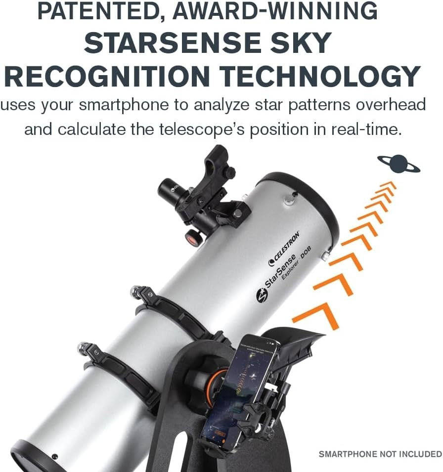 130mm Silver StarSense Tabletop Dobsonian Telescope Smartphone App