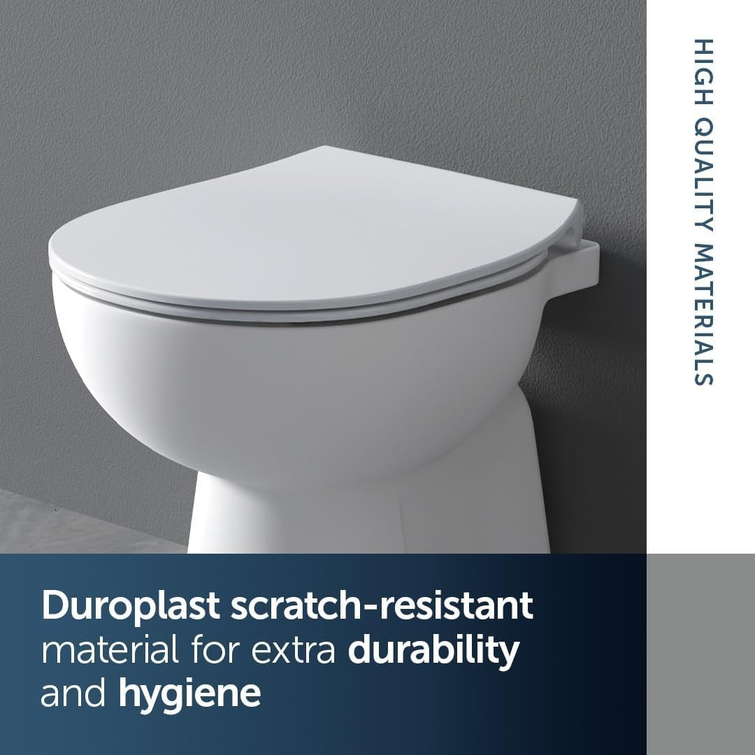 Connect Toilet Seat White Soft Close Removable Durable Duroplast