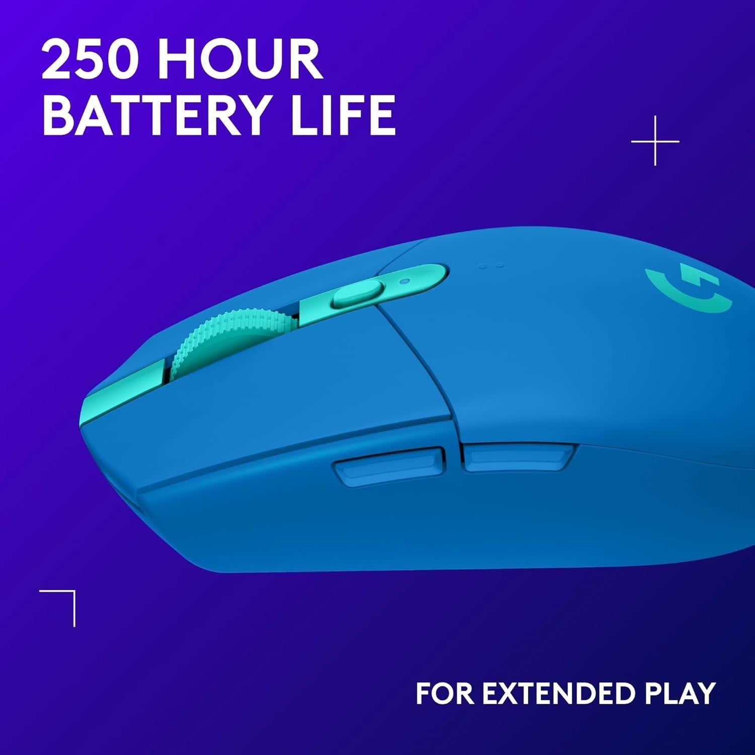 Blue Wireless Gaming Mouse 12000DPI Lightweight 6 Button 250Hr Battery PC