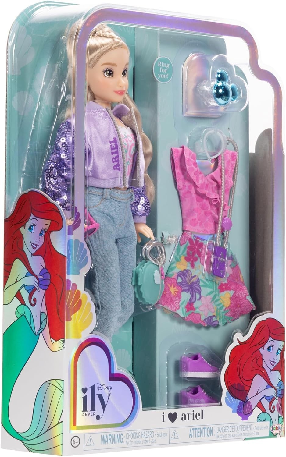 Poseable Fashion Doll 30cm with 2 Outfits Mickey Ring Gift Set