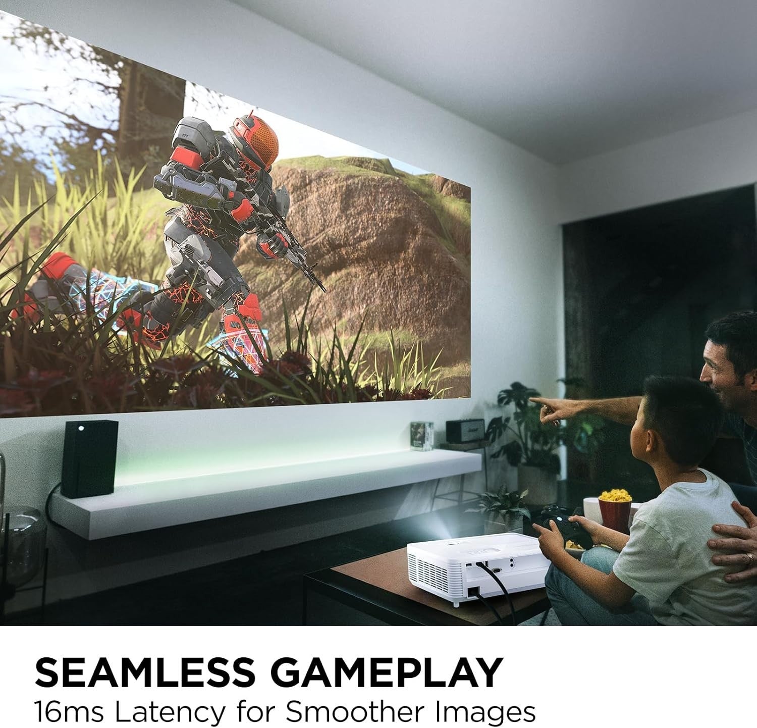 4000 ANSI 1080p Full HD Projector 300″ Screen Low Lag HDMI USB