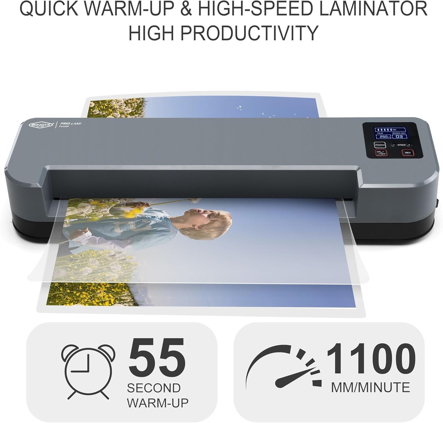 A3 Thermal Laminator & Foil Applicator 55s Warm Up 4 Roller Pro