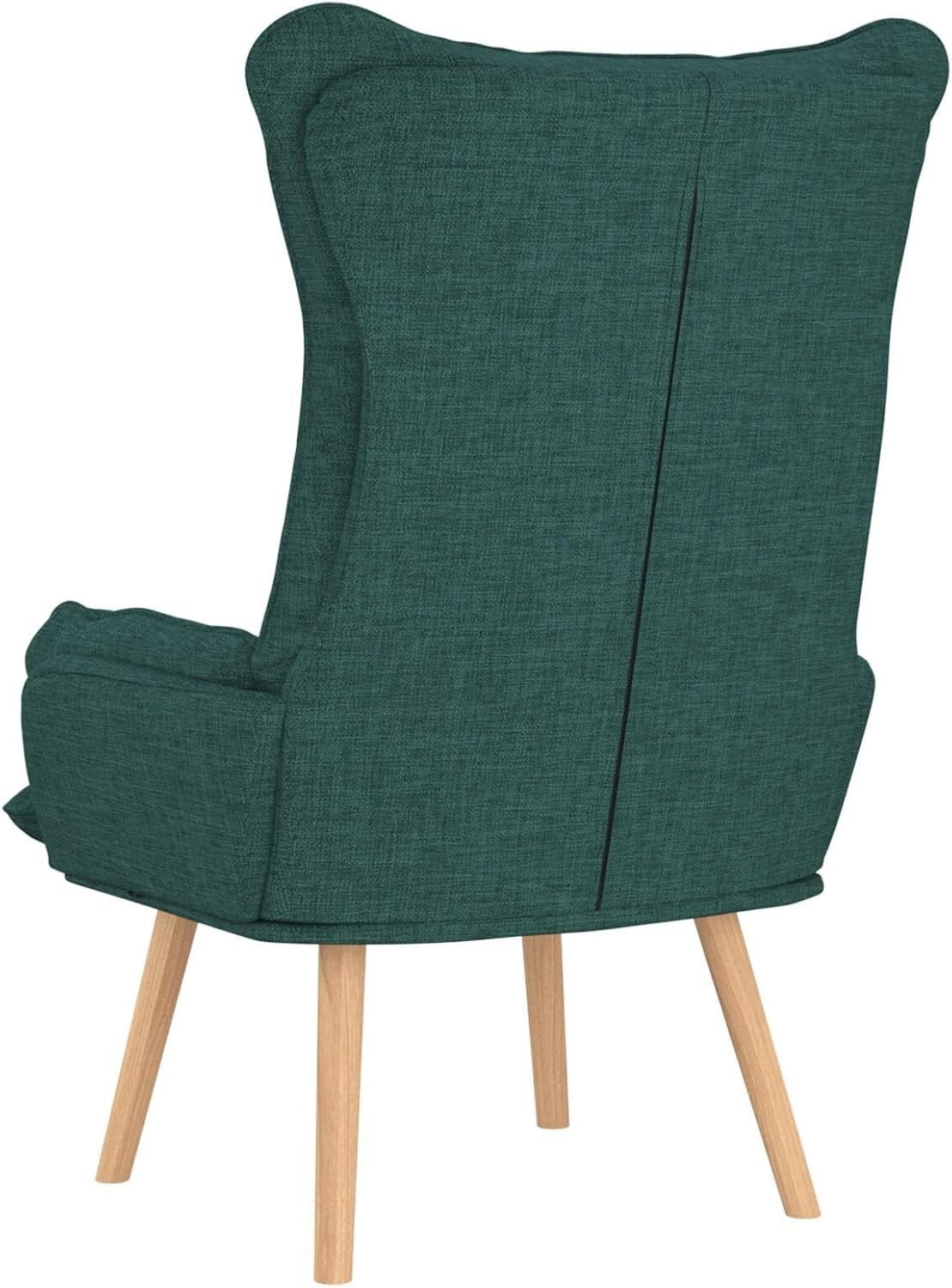 Ergonomic Green Recliner Chair with Removable Cushion & Wooden Legs