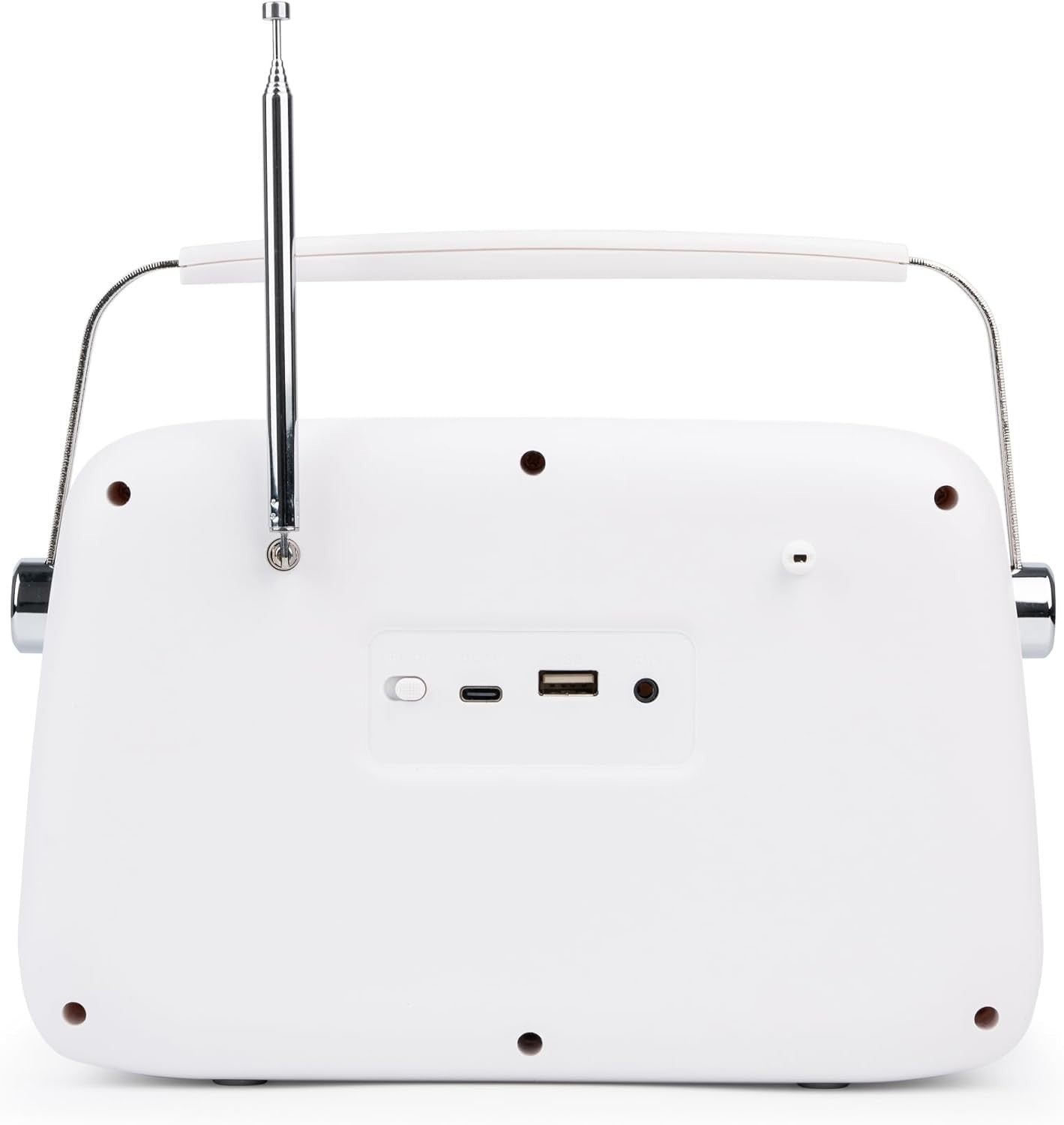 Portable DAB+/FM Retro Radio with Bluetooth, USB, AUX & Alarm – White