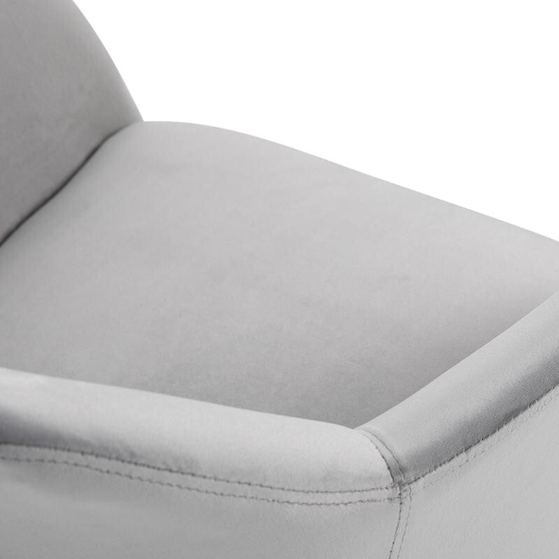 2x Grey Velvet Dining Chairs Padded Seat Armchairs for Lounge Kitchen