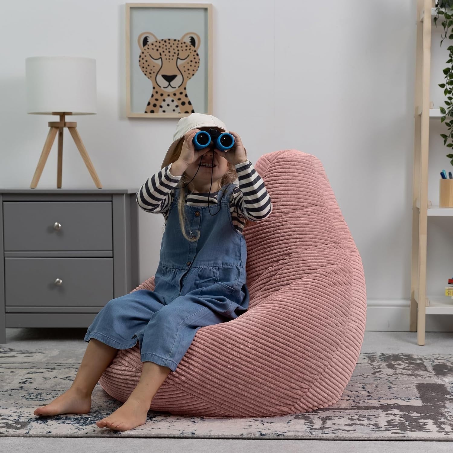 Pink Kids Bean Bag Chairs 2 Pack Soft Corduroy Lounge Chairs for Reading Gaming