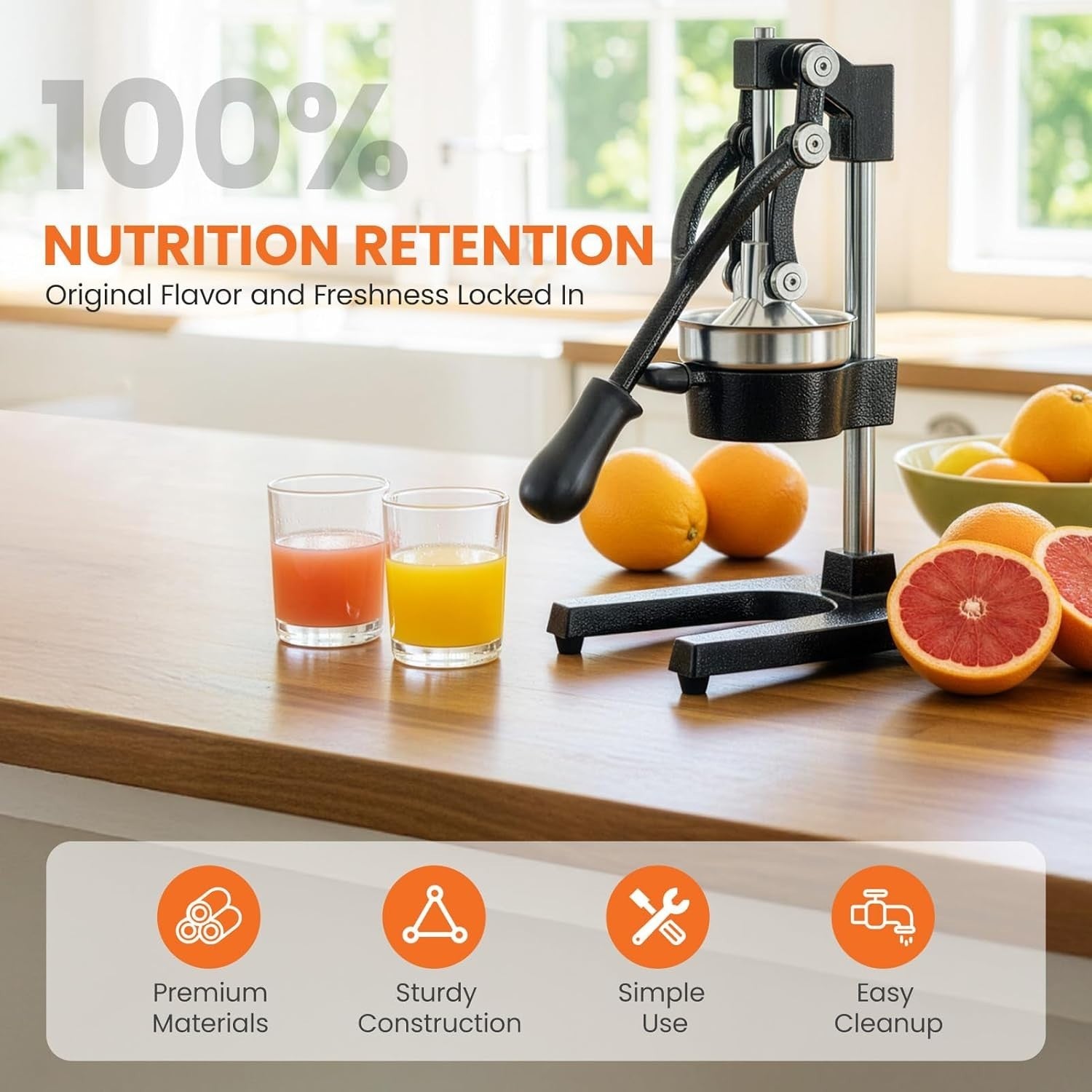 Manual Citrus Press Heavy Duty Hand Juicer Lemon Orange Professional