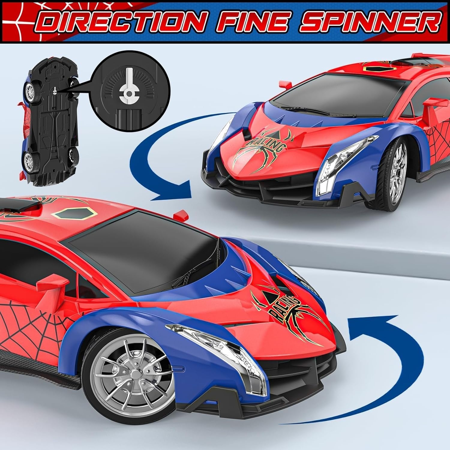 Spider RC Car 1:18 High Speed Remote Control Toy with LED Lights Kids 3+