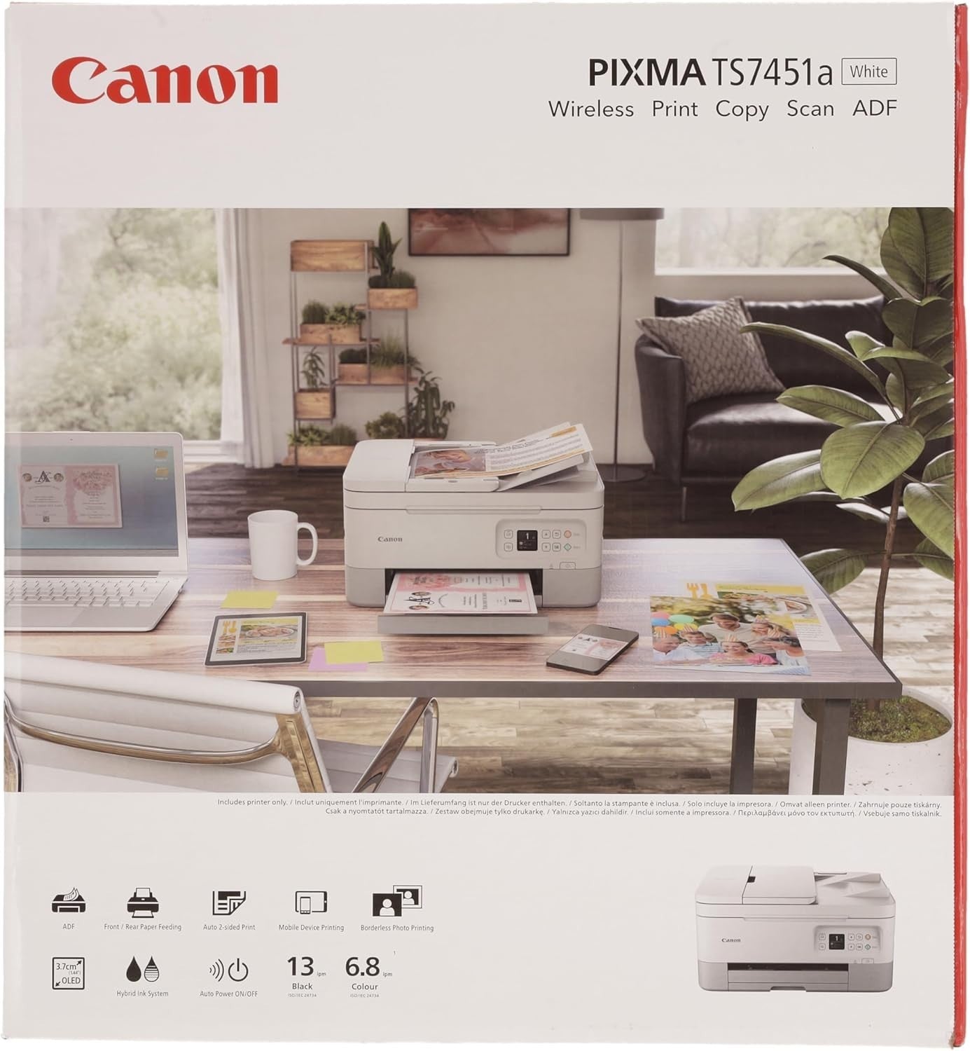 3-in-1 A4 Printer |TS7451a| Wi-Fi, Duplex, ADF, Scan & Copy, White